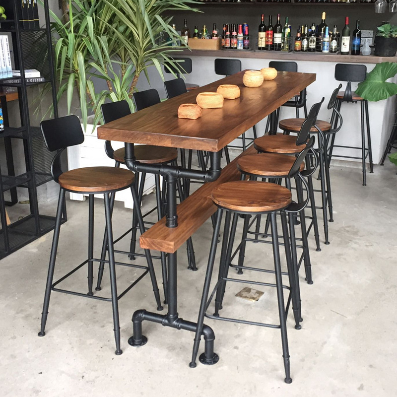 Table Rock Plate Bar Table Light Luxury Long High Home Chair