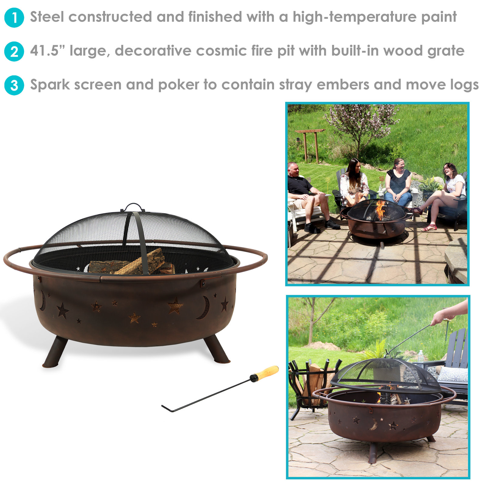 Gustafson 23'' H x 42'' W Steel Wood Burning Fire Pit