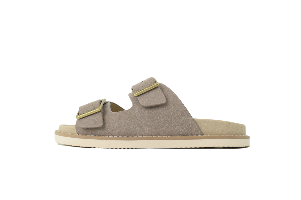 Brunello Cucinelli Suede Slide Sandals Beige