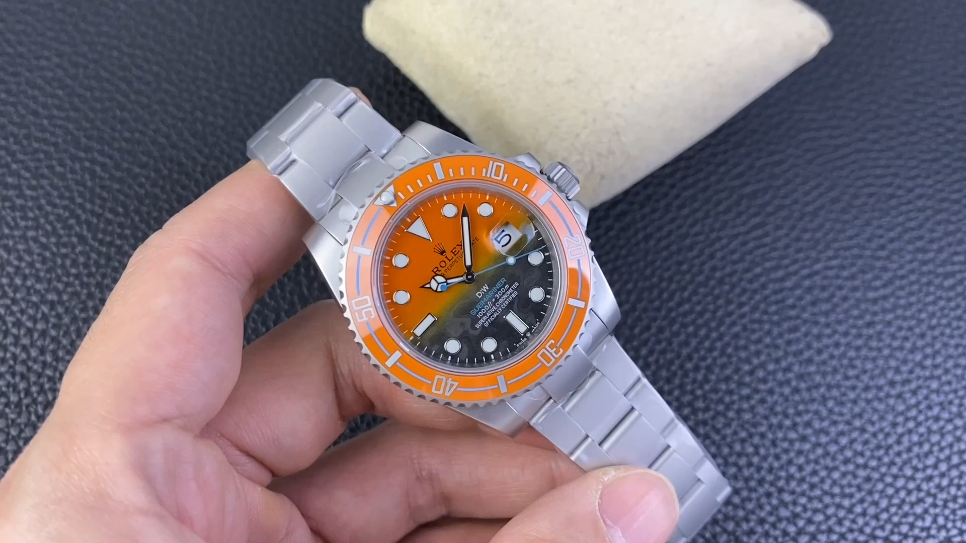 【Super Clone】Rolex Submariner DIW Persimmon Orange Black Dial Ceramic Orange Bezel