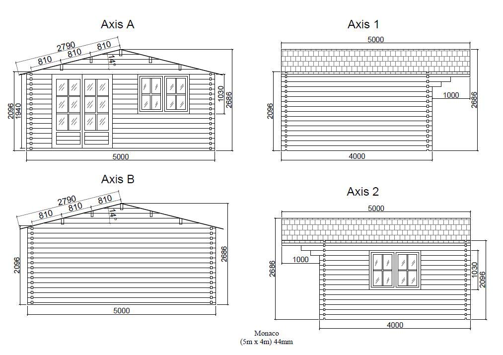 Log cabin MONACO Plus 5x4 m (20m2)