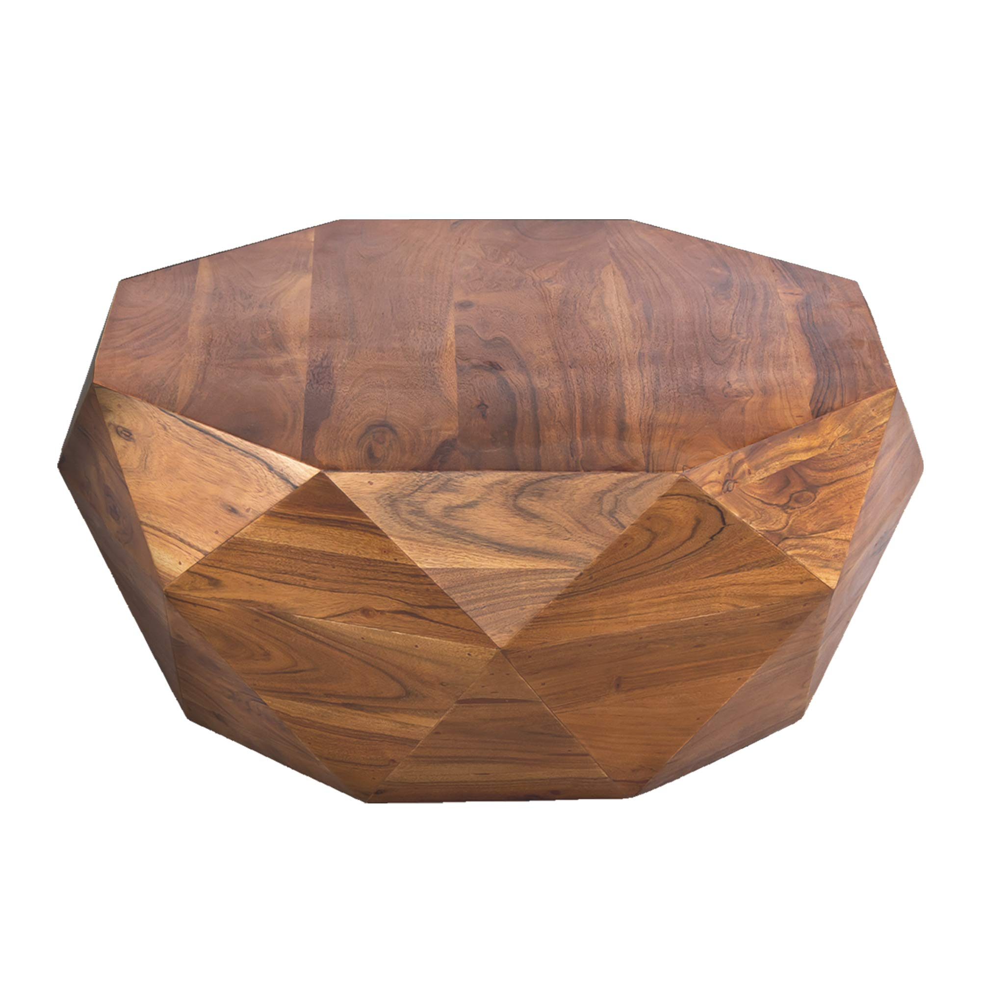 Diamond Shape Acacia Wood Coffee Table with Smooth Top