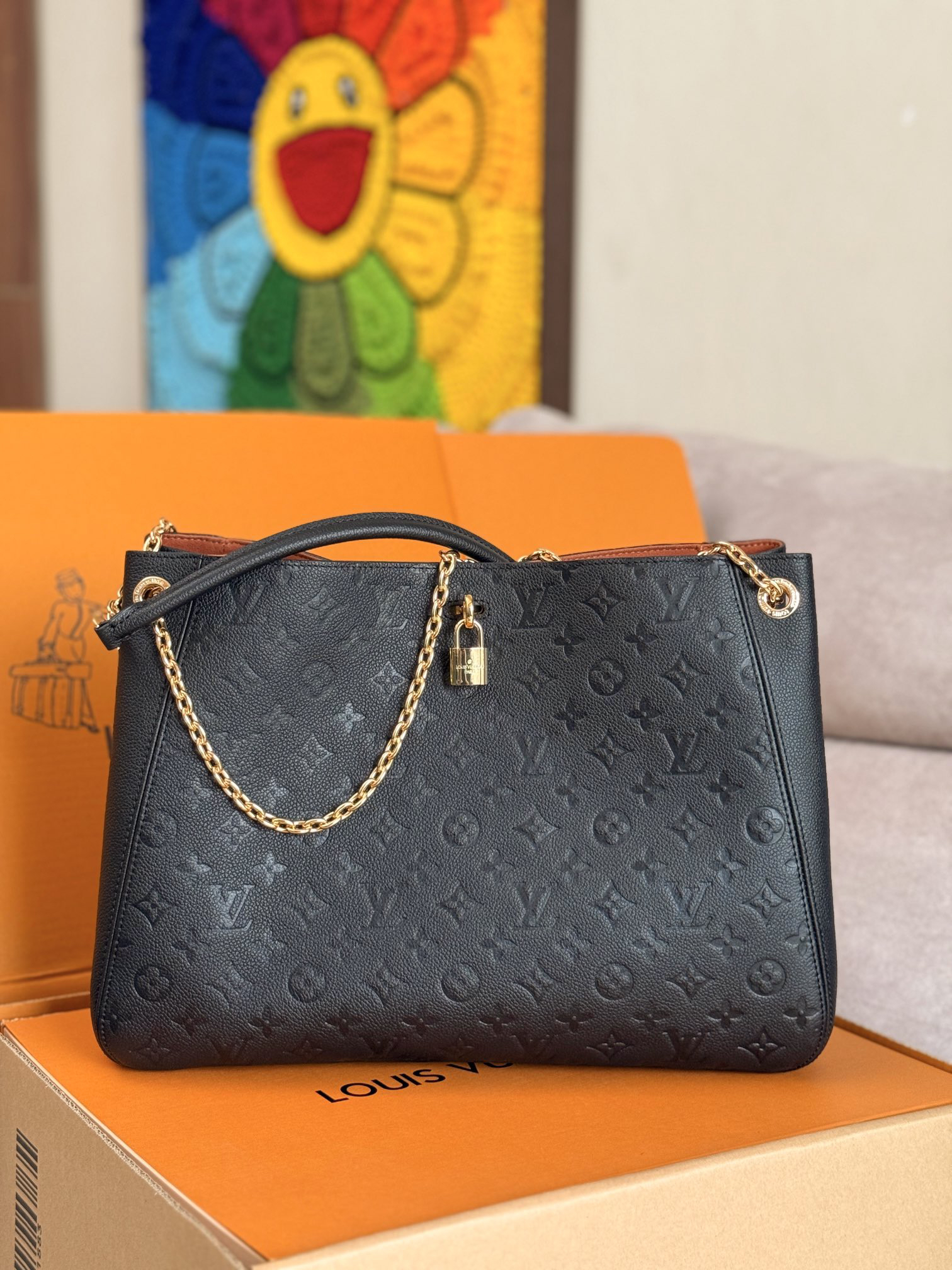 Louis Vuitton Surene MM Monogram Empreinte Leather Chain Tote Bag