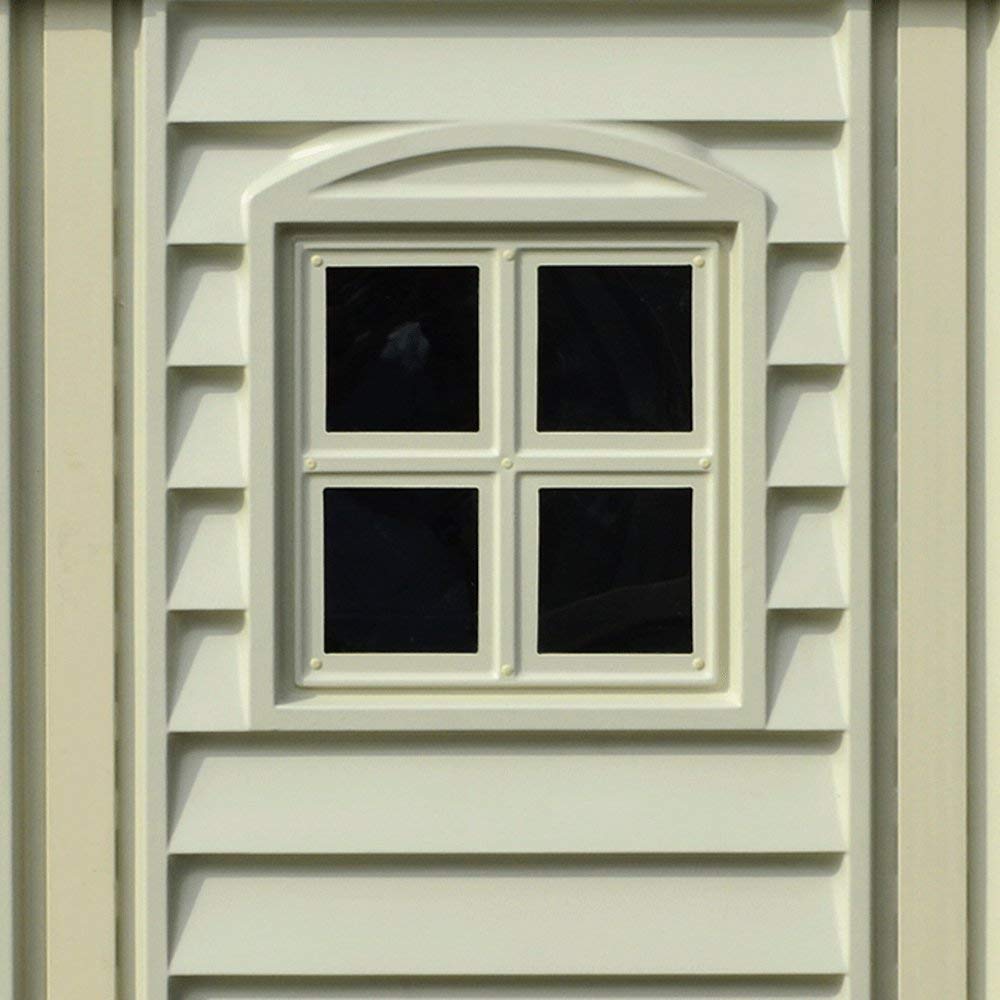 10x8 Feet V2 Wood Side Vinyl Shed - Ivory/Brown