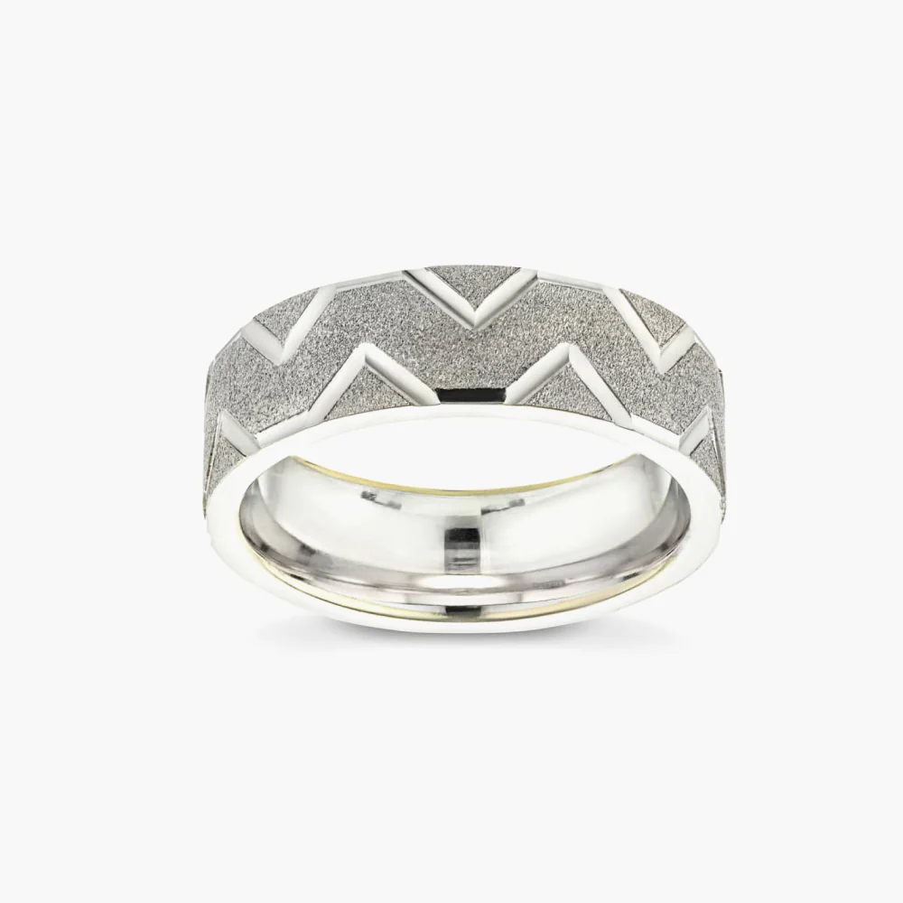 Storm 7.00mm Geometric Grooves Plain Metal Band