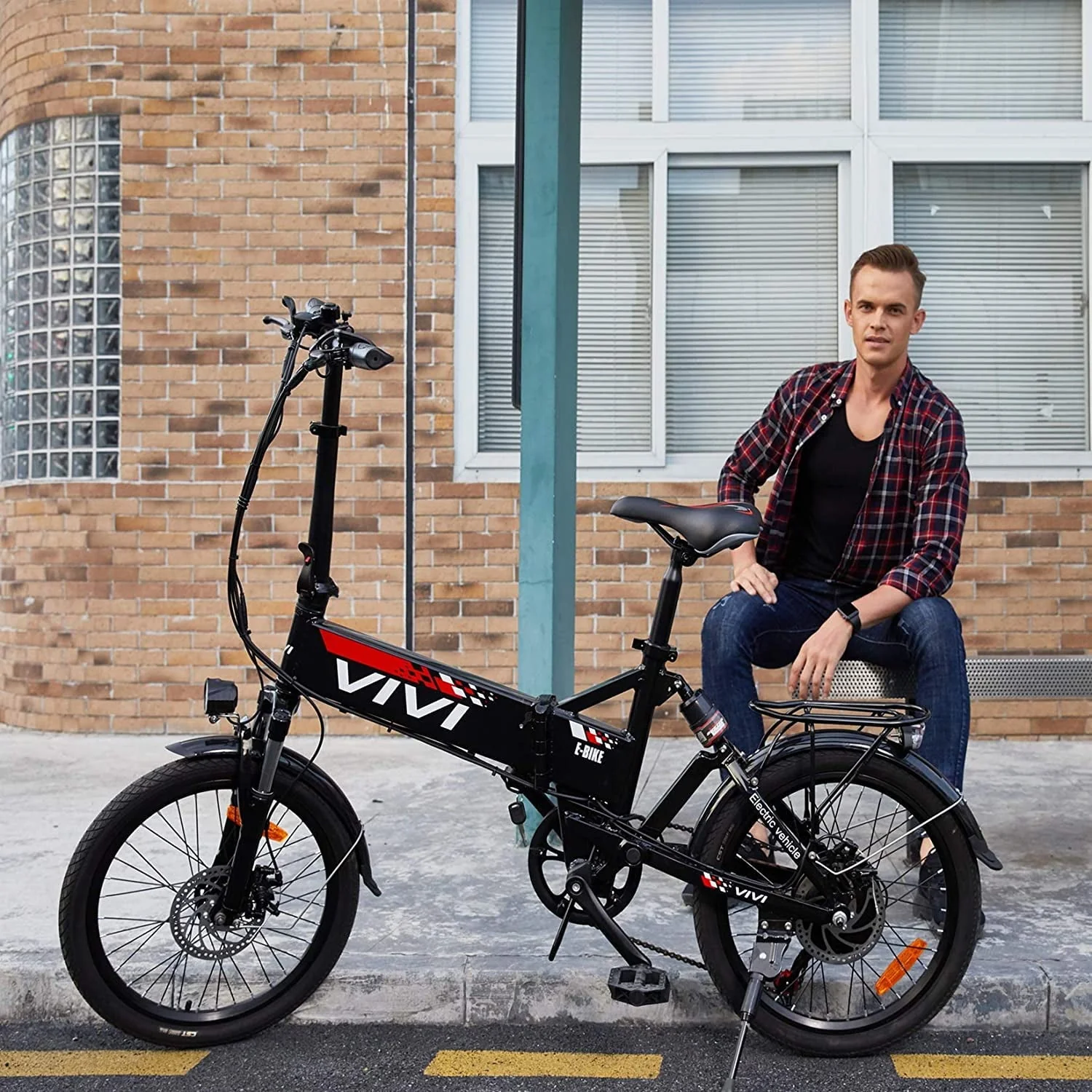 Vivi 20in Folding Electric Bike, 500W, Full Suspension