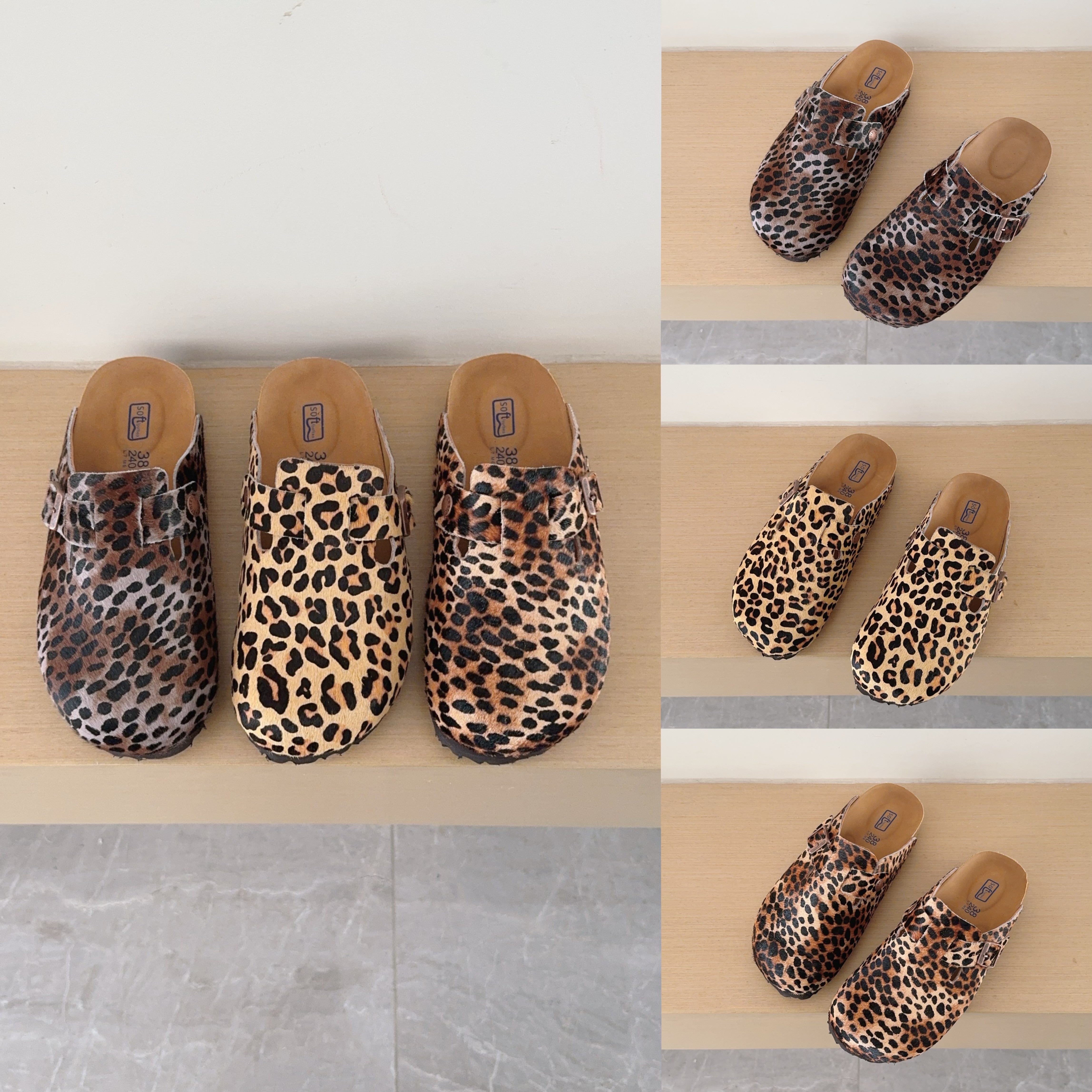 Leopard Print Birken-Style Clogs