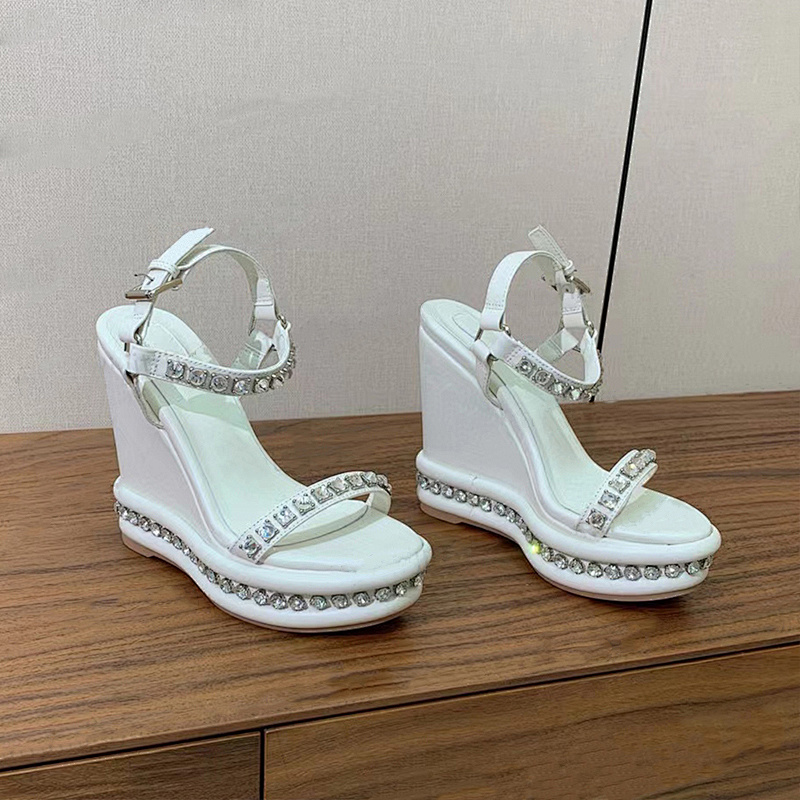 Christian Louboutin NO700 Crystal Wedge Sandals Collection