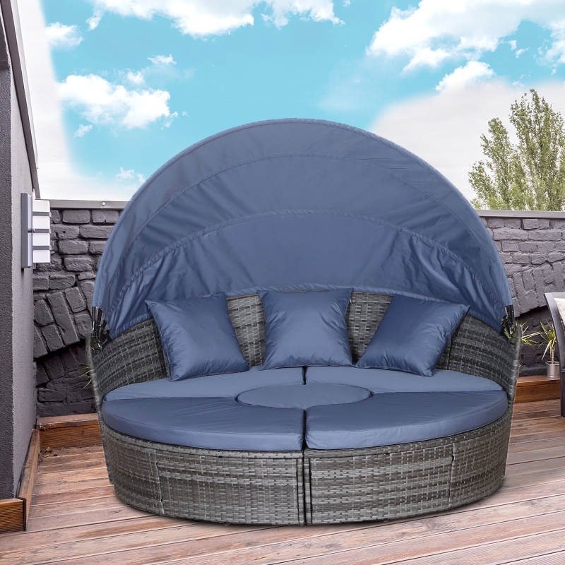 4 PC Patio Wicker Lounge Set