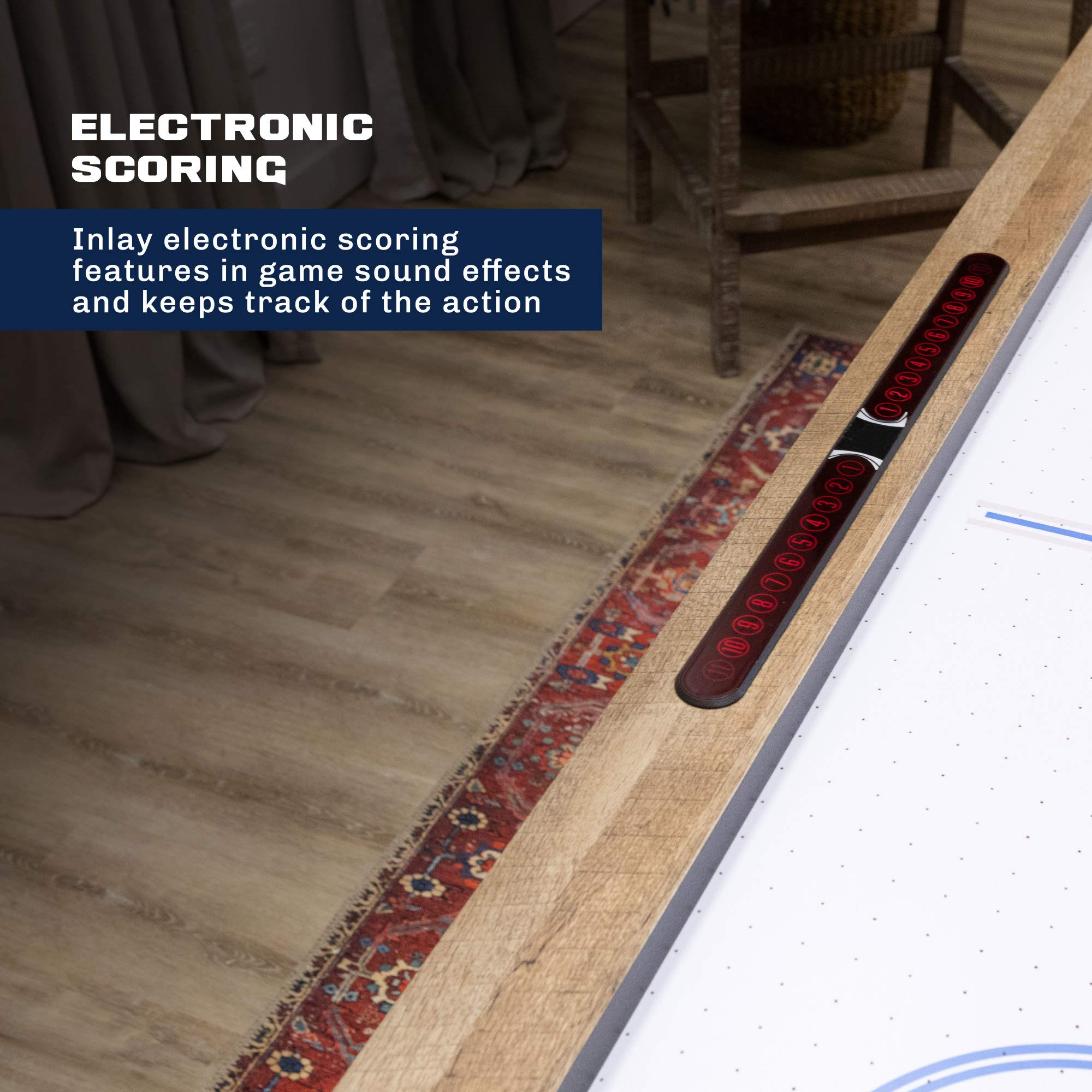 Brookdale Air-Powered Hockey Table with Rustic Wood Grain Finish