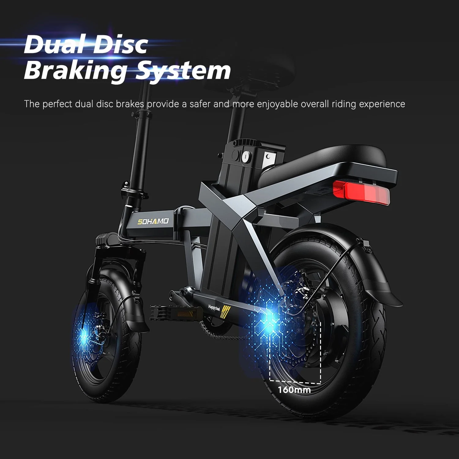 SOHAMO A3 Folding Electric Bike, 400W, 48V 12Ah