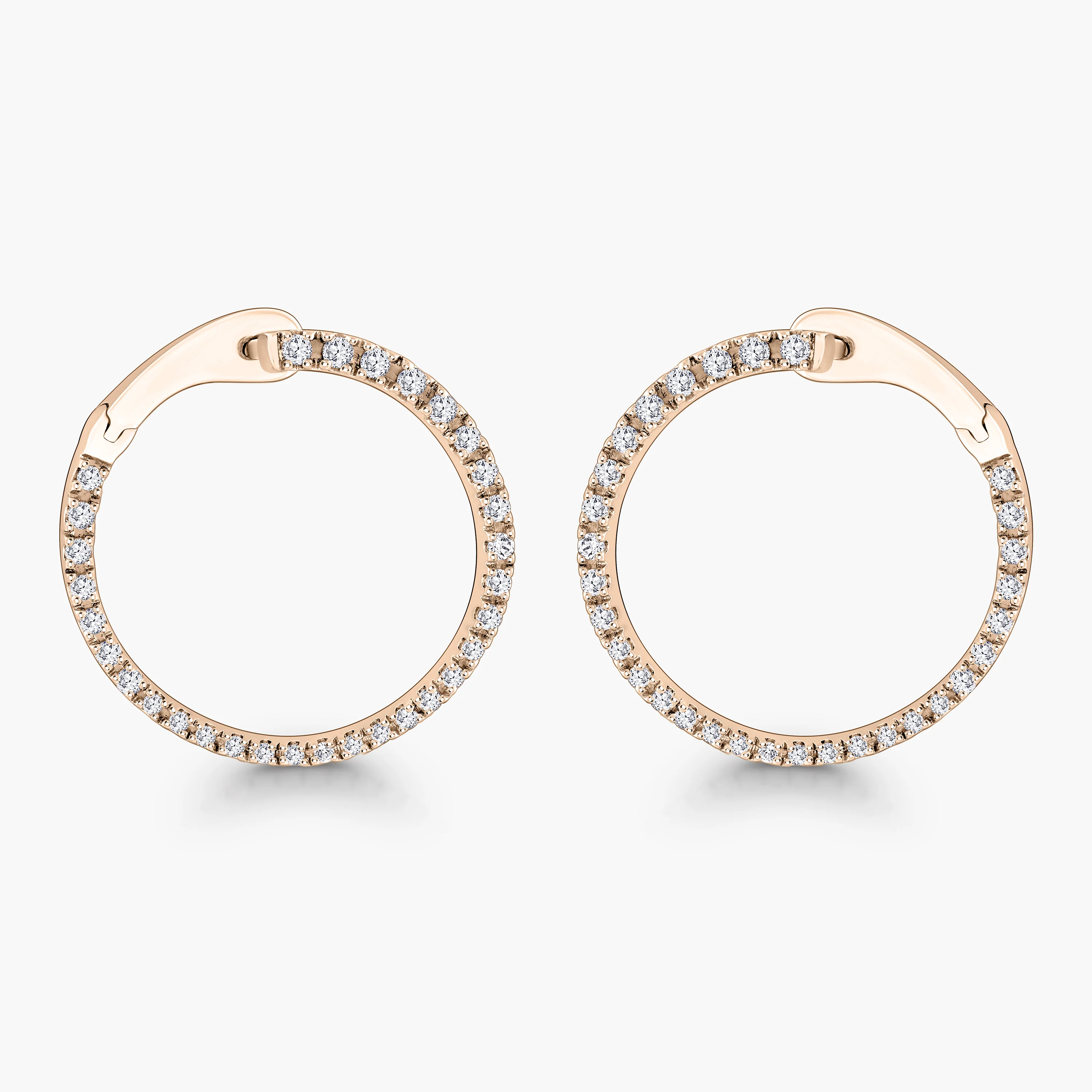 2/5 ctw Round Lab Grown Diamond Hinged Back Hoop Earrings