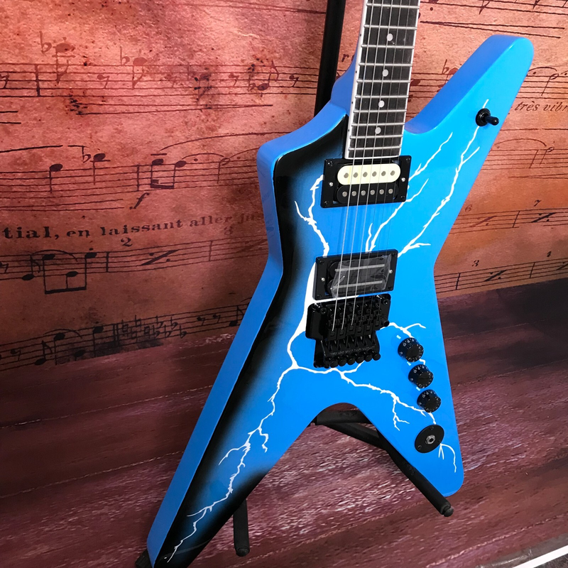 Chinese Electric Guitar Dimebag Dean ML From Hell Blue Lighting Body Bridge