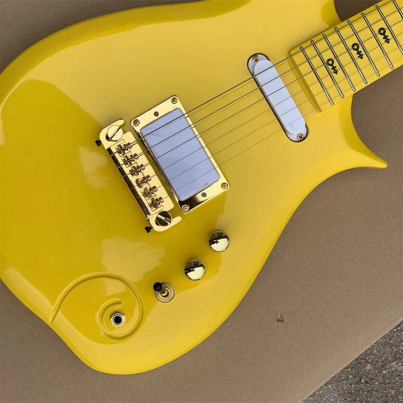 Yellow Prince Cloud Electric Guitar Alder Body Maple Neck, Metal Truss Rod Cover