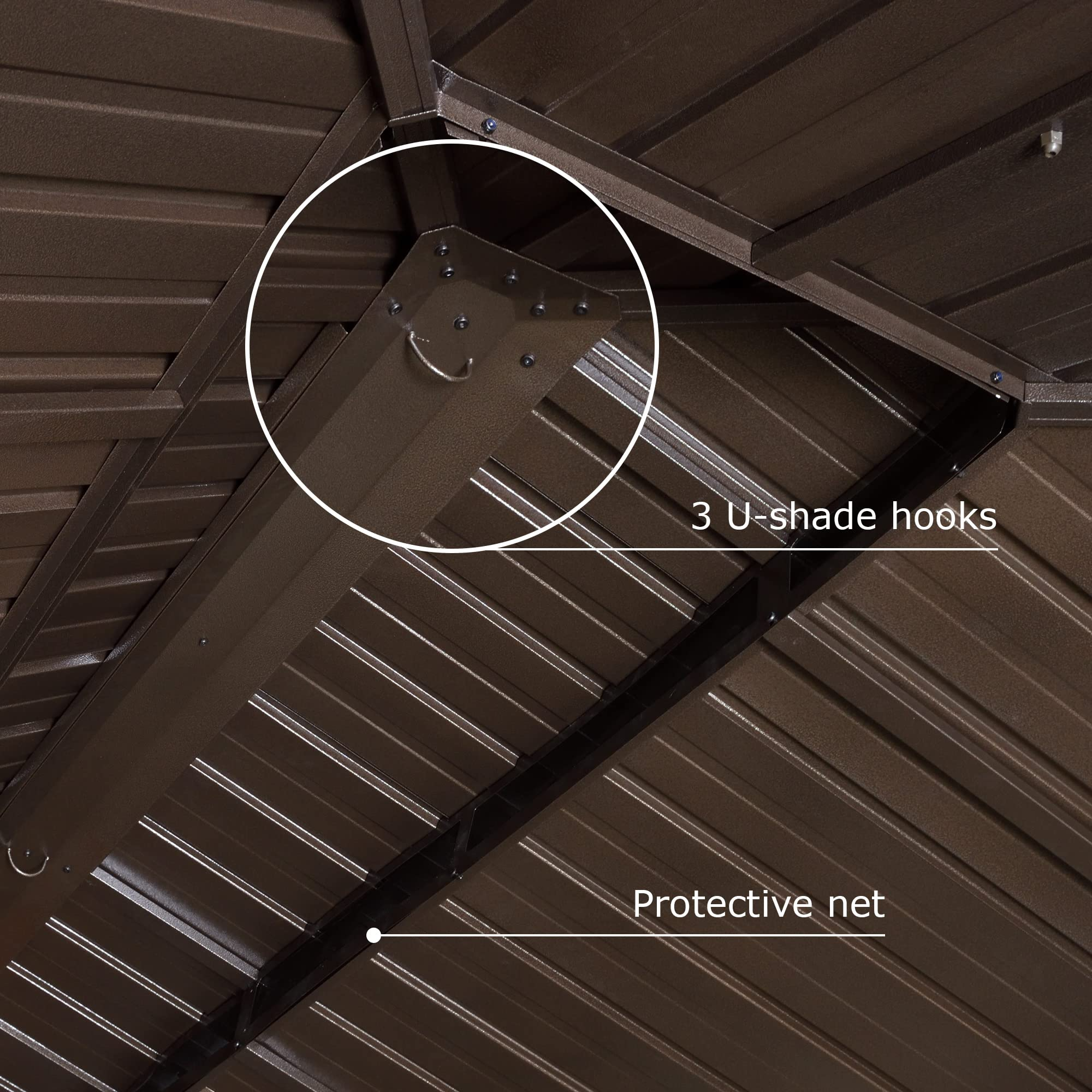 Hardtop Gazebo Pavilion for Deck Backyard Heavy Duty Sunshade