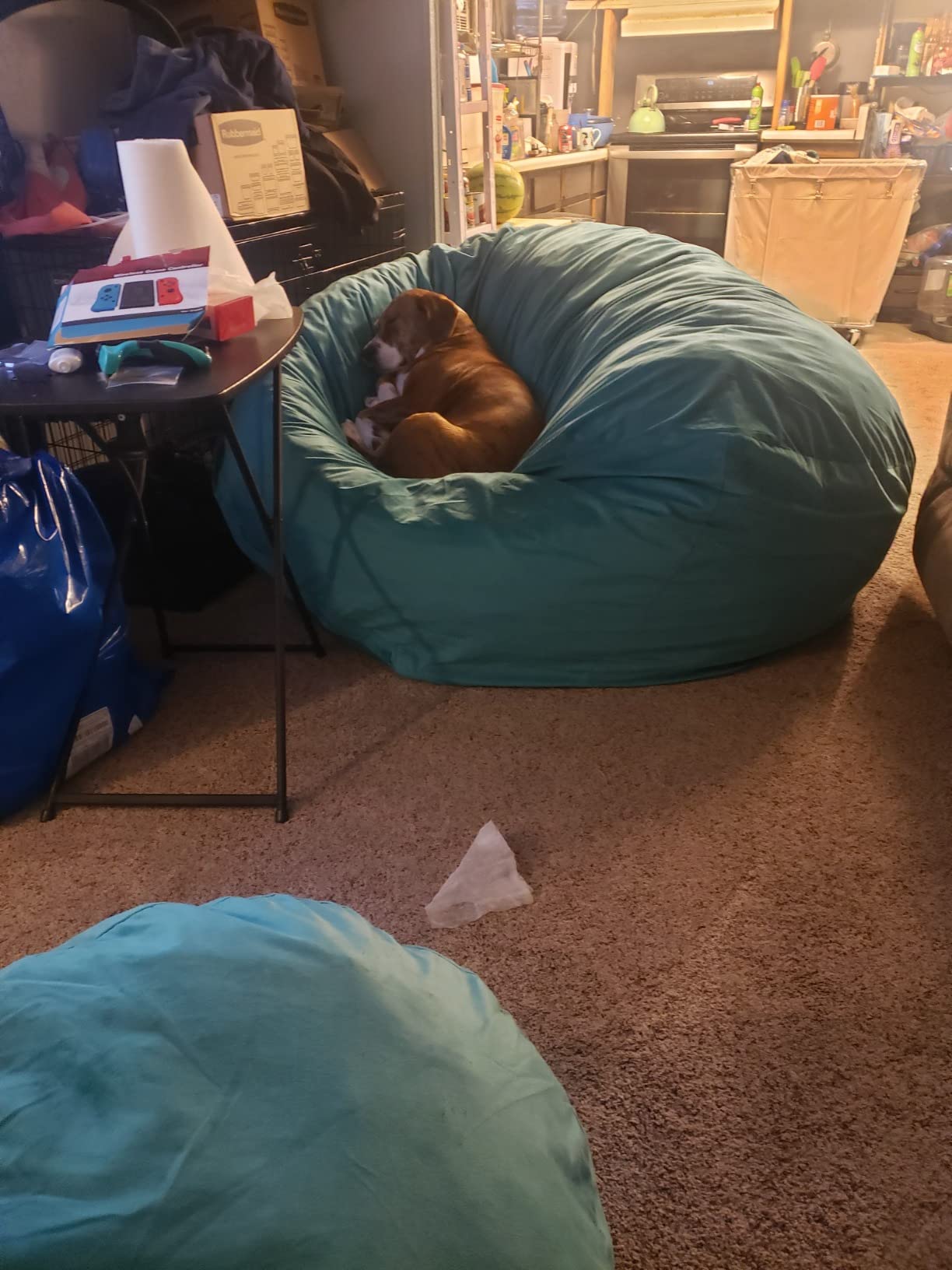 6000 Bean Bag Chair withFootstool: Giant Foam-Filled Furniture