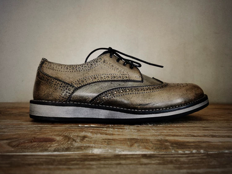 New brogue leather loafers