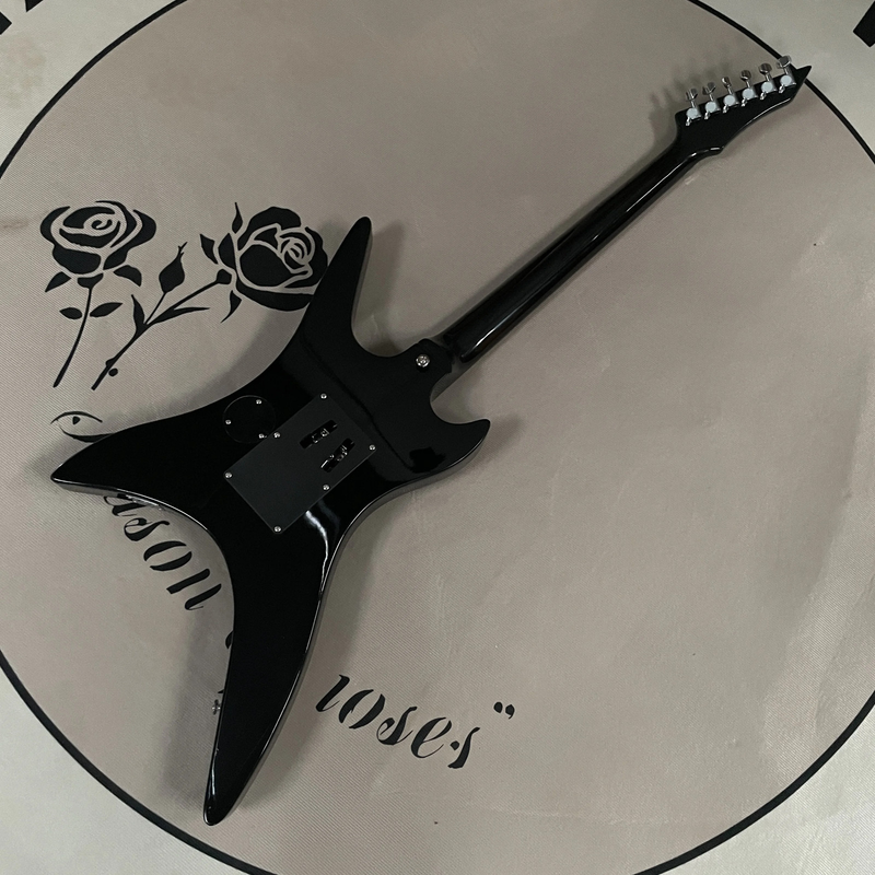 6-string Black Electric Guitar A Vibrato System Guitars Rosewood Fingerboard