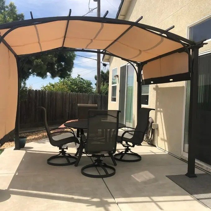 Meadow 11 Ft. W x 9.4 Ft. D Metal Pergola with Canopy