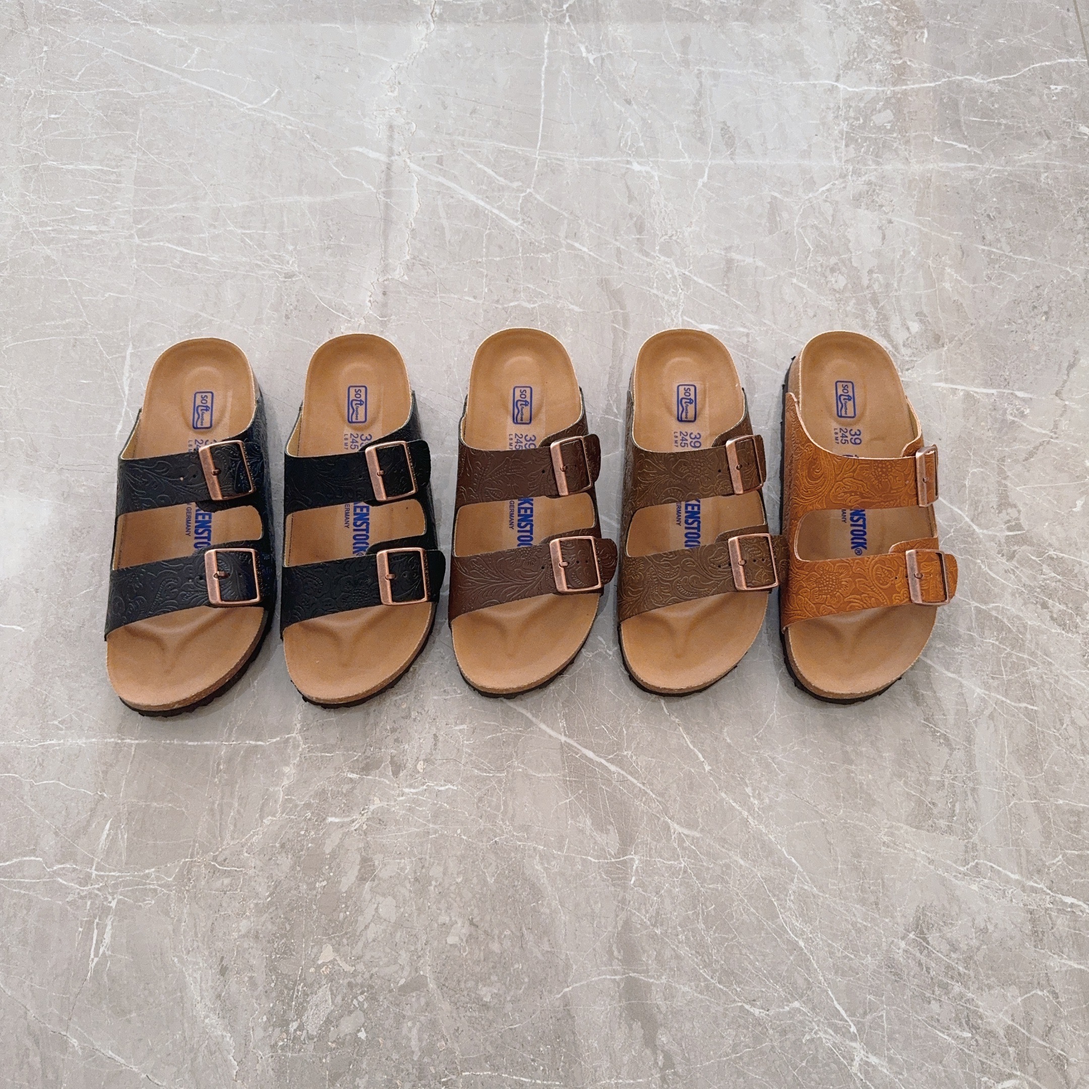 UGG Kids Leather Chevron Series Birken-Style Two-Strap Sandals Adult And Kids