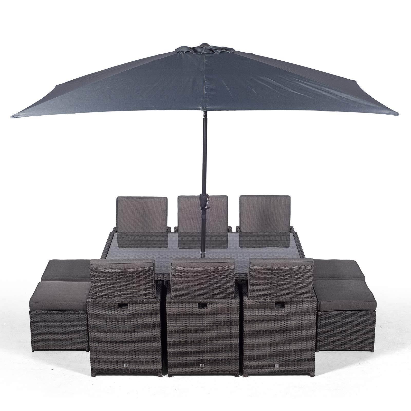 Cube Rattan Garden Furniture Set Chairs Sofa Stool Table Patio