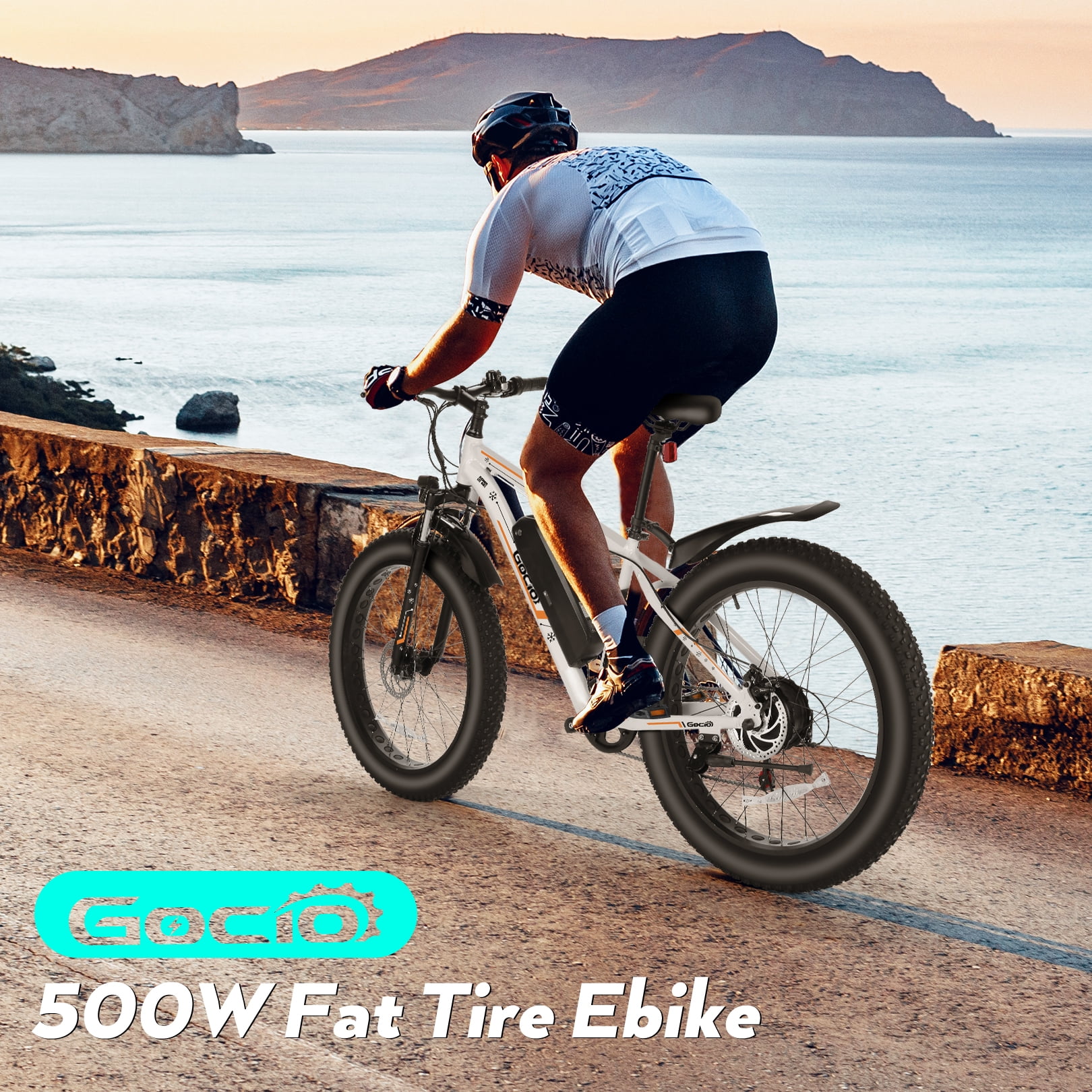 Gocio 26in Fat Tire Electric Mountain Bike, 500W, 48V 13Ah
