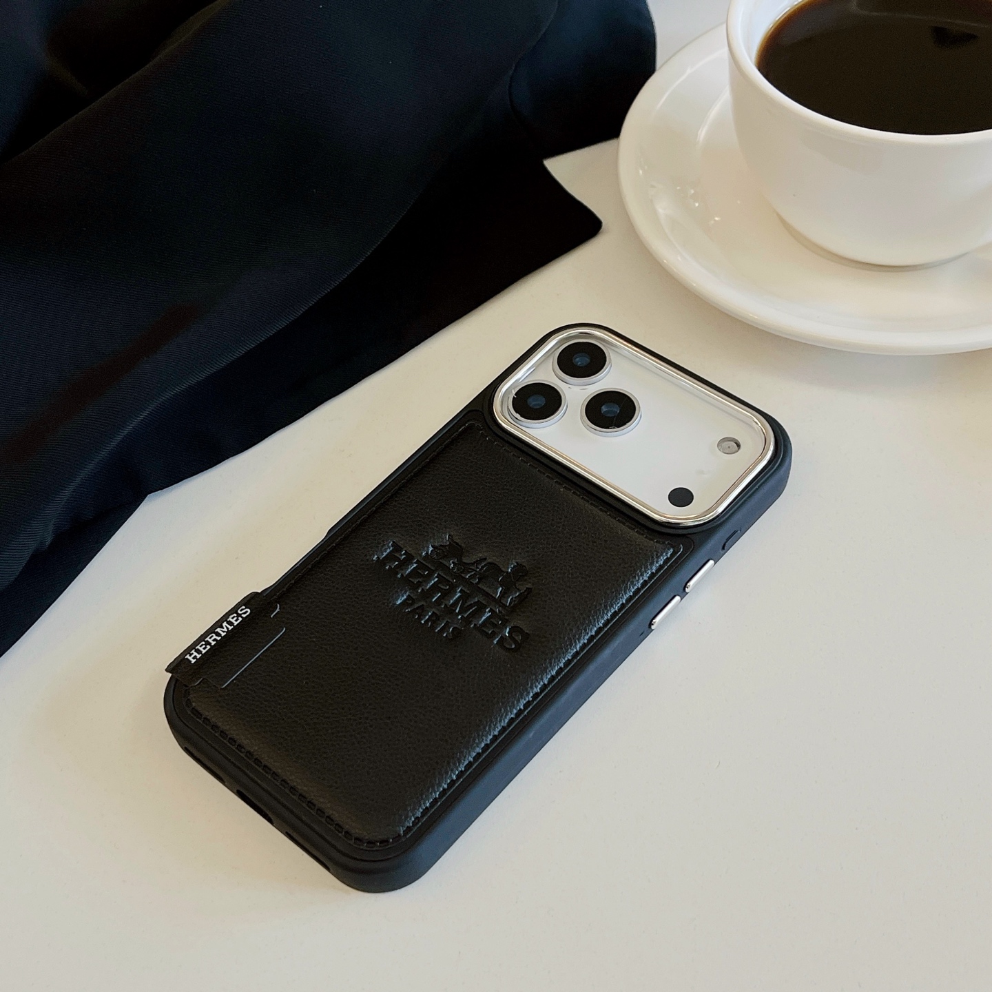 Hermès Paris Embossed Leather Card Slot Luxury Phone Case