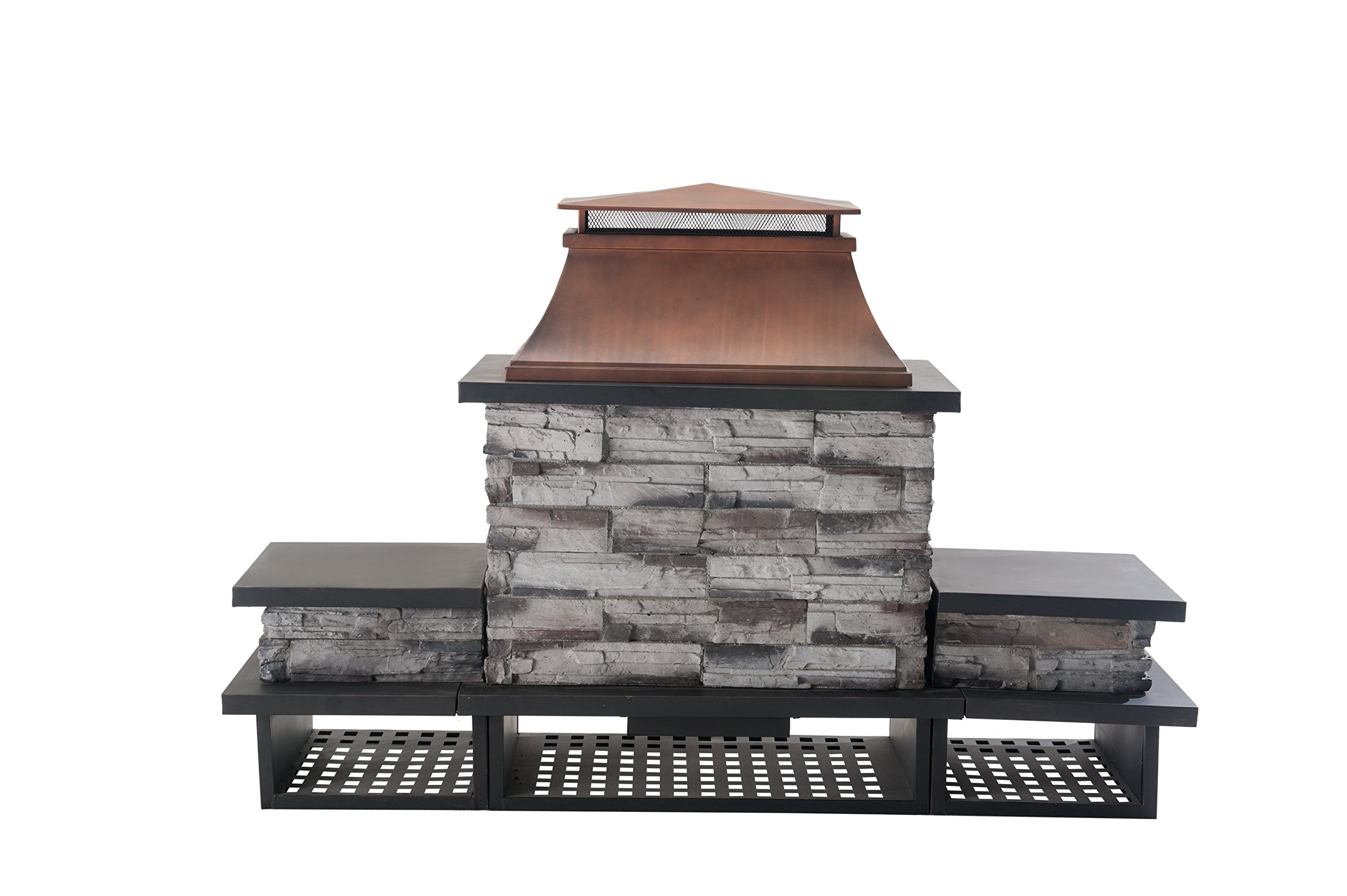 Bel Aire Fireplace Large with Two Table-Flats