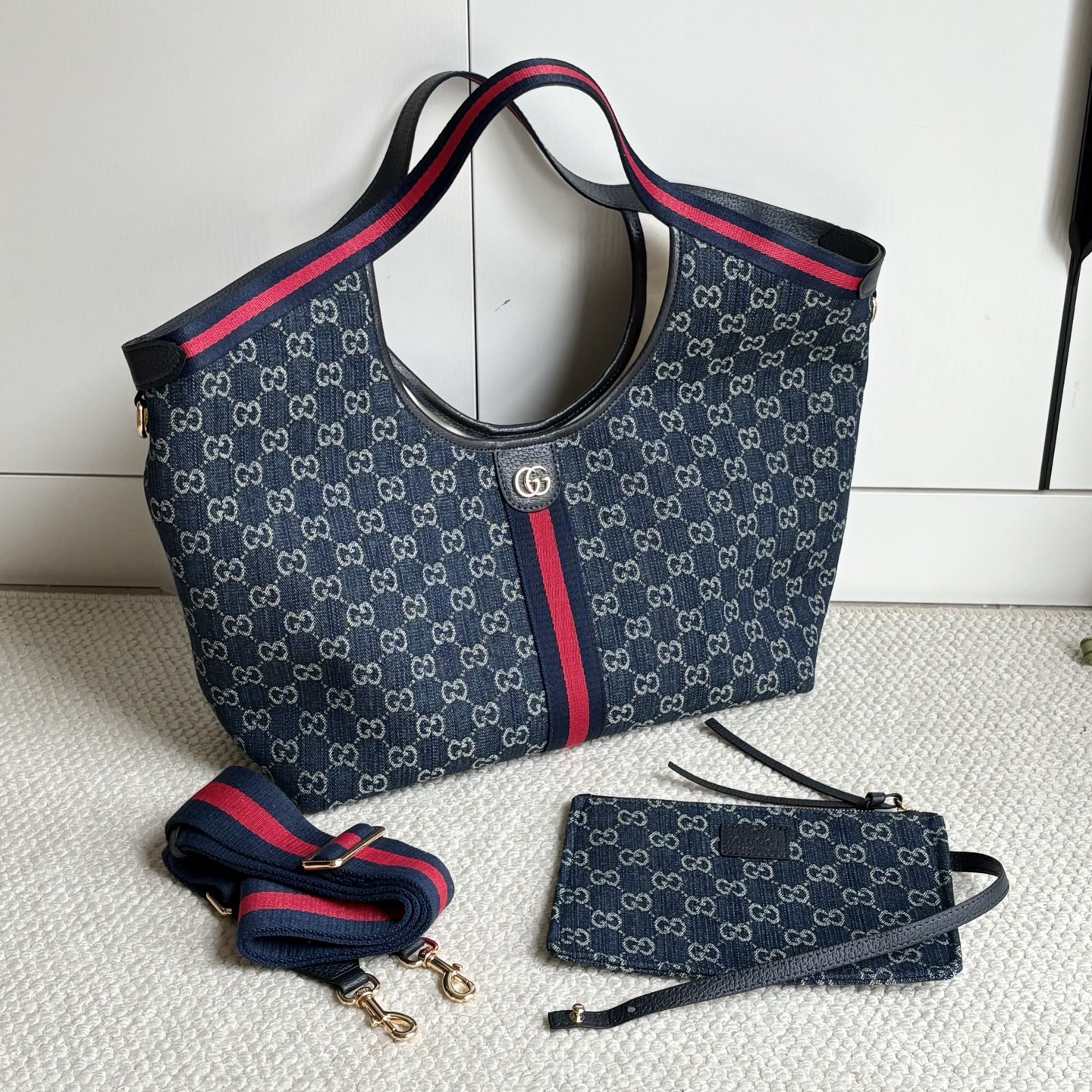 Gucci Monogram Denim Tote Bag