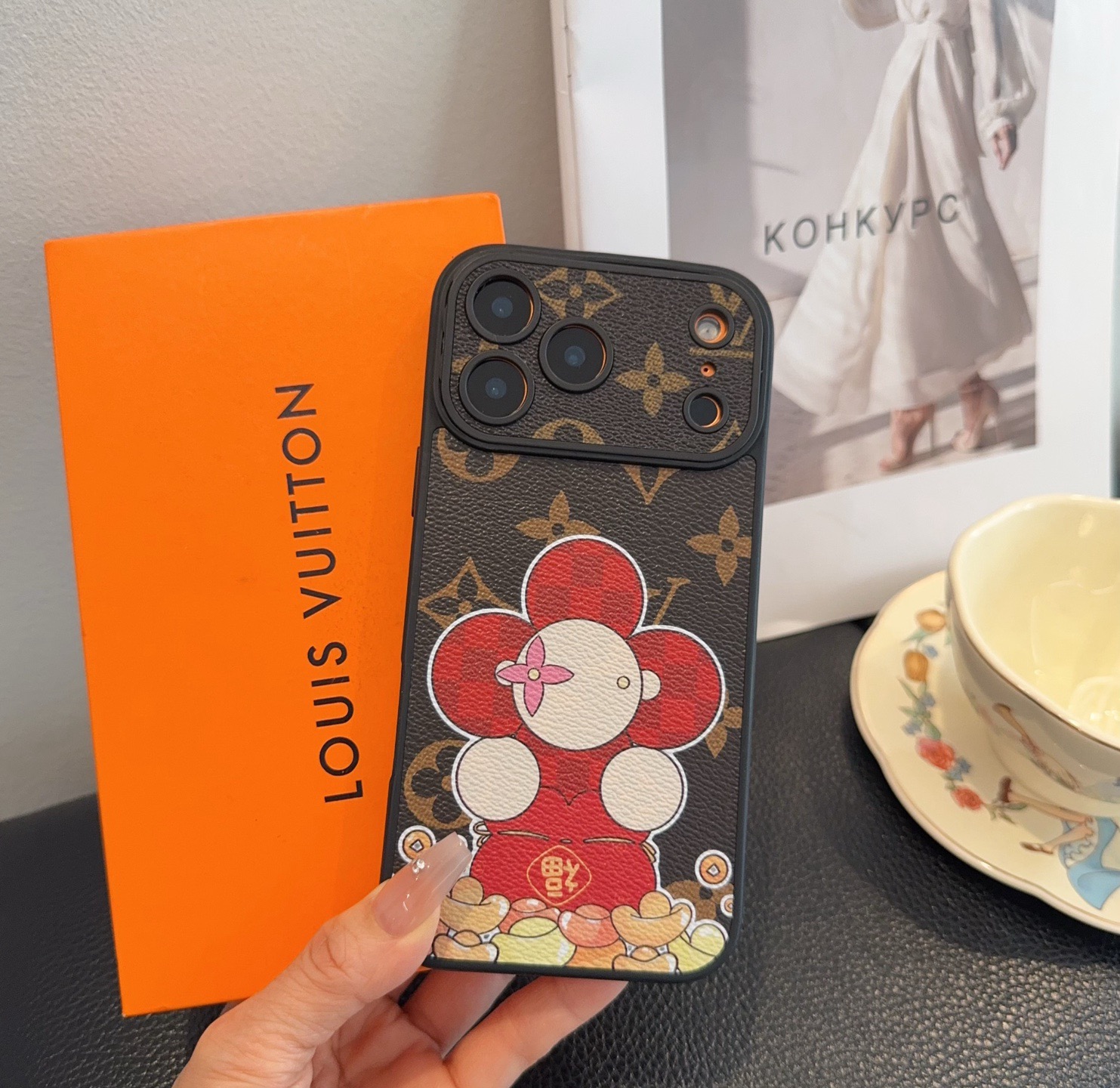 Louis Vuitton Vivienne Lucky Fortune Monogram Leather Luxury Shockproof Phone Case