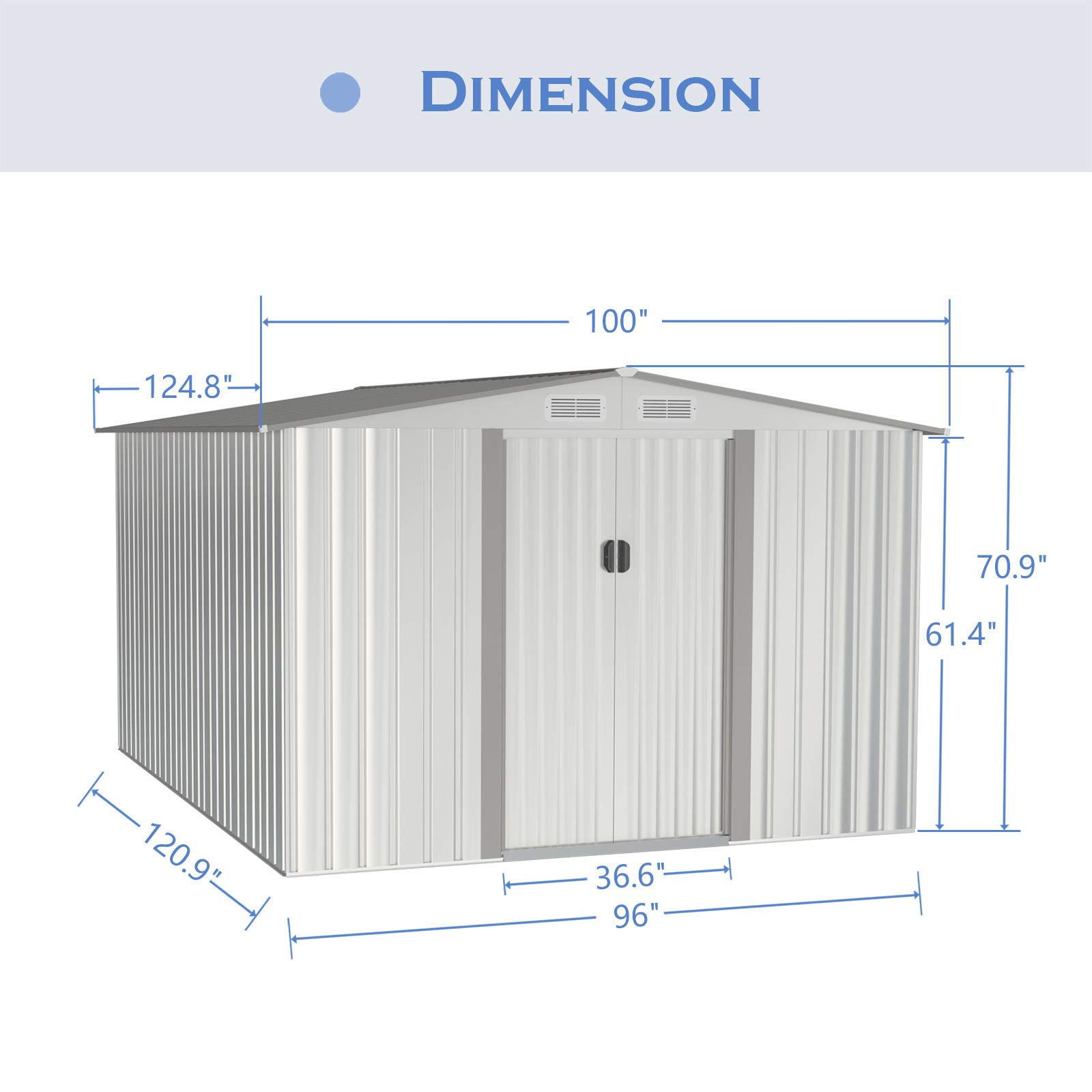 Outdoor Metal Storage Shed withFloor Frame