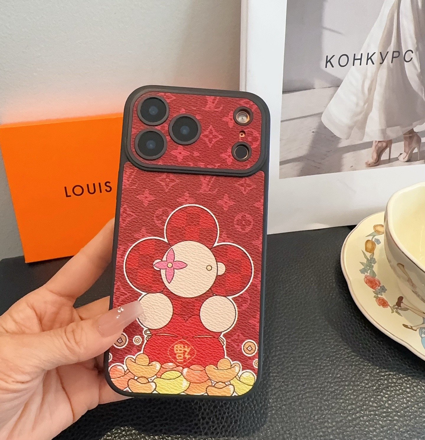 Louis Vuitton Vivienne Lucky Fortune Monogram Leather Luxury Shockproof Phone Case