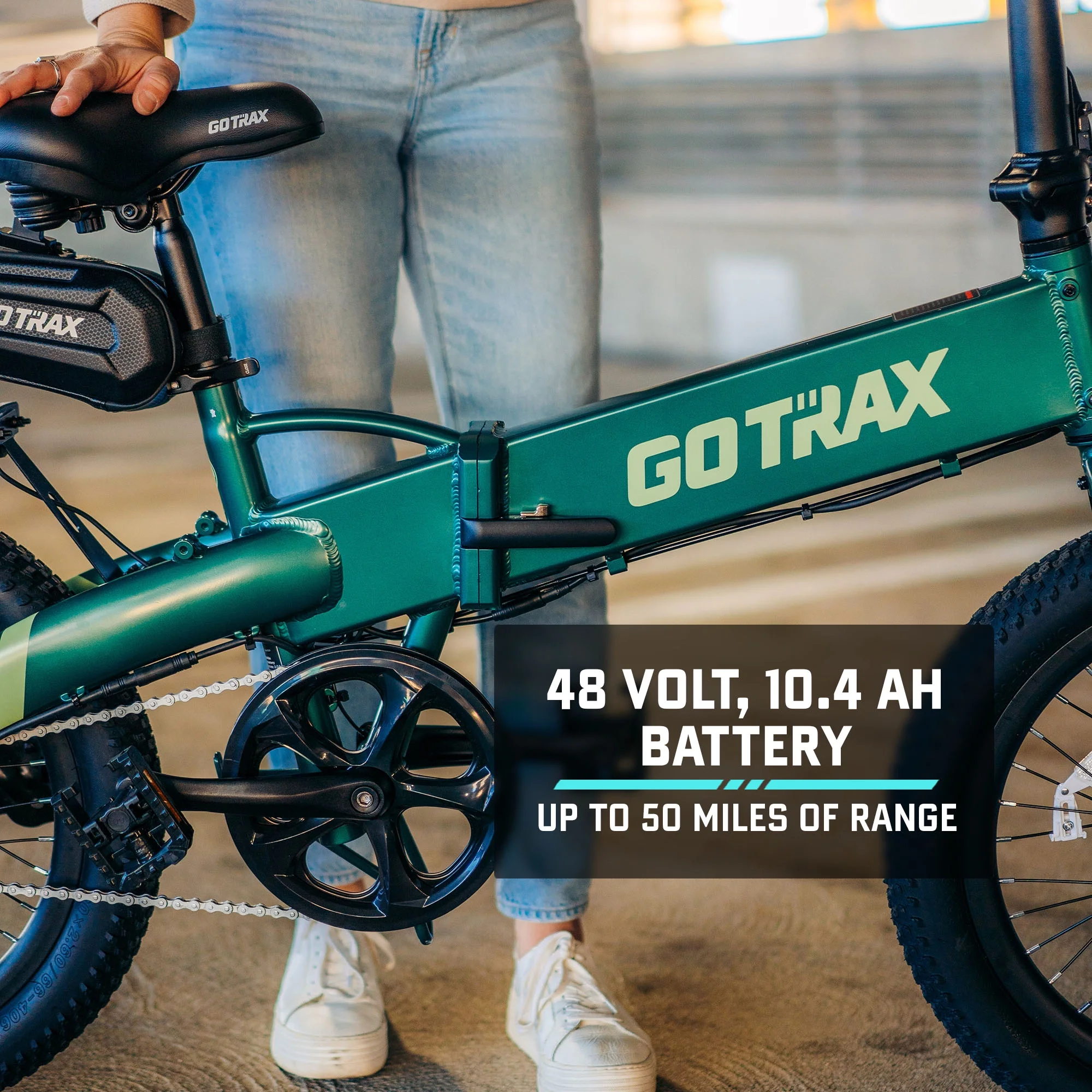 GOTRAX F1V2 20in Folding Electric Bike, 48V 10.4Ah, Black