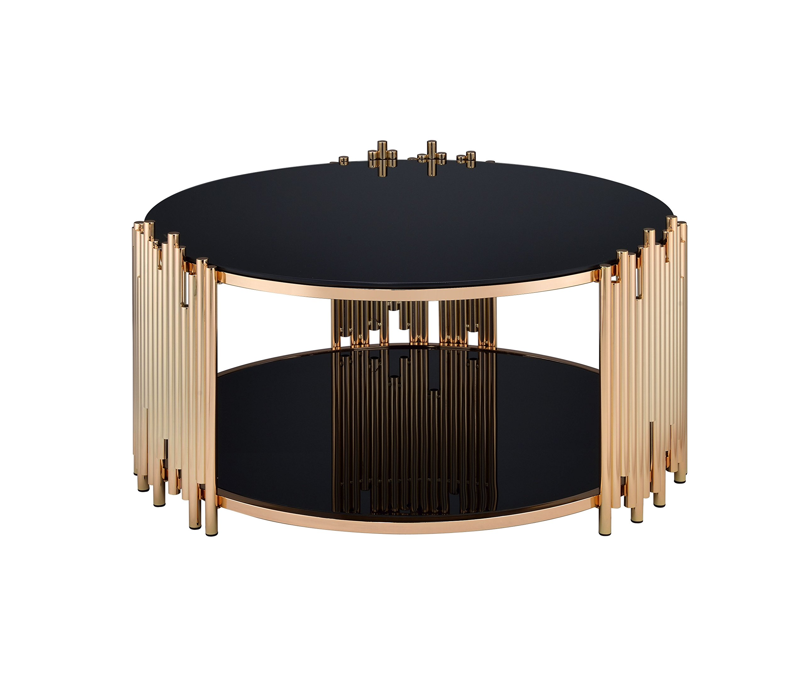 Tanquin Coffee Table - Gold & Black Glass