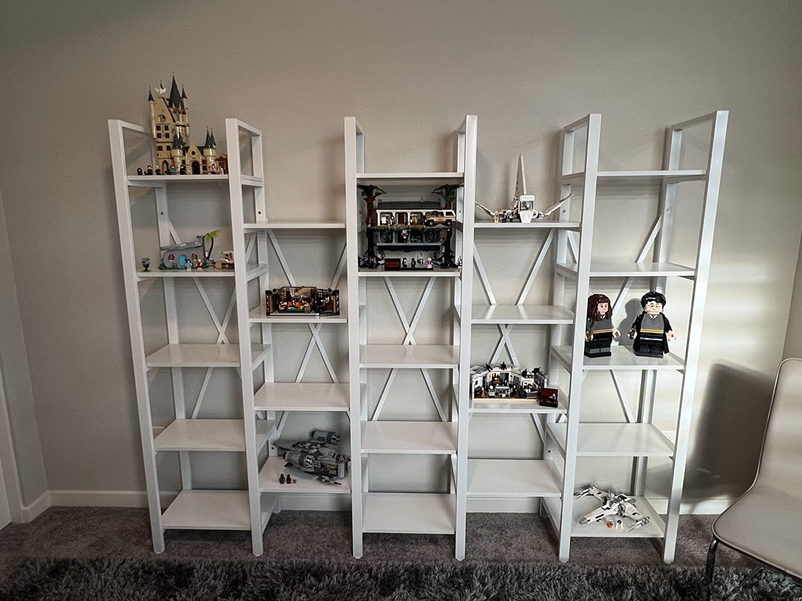 Rustic Super Wide 86 Inch 5 Tier Bookcase with 23 Shelves