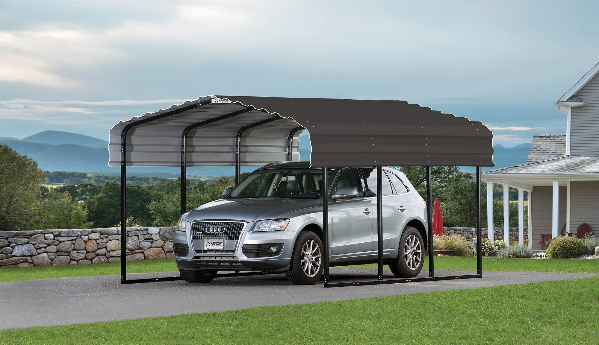 10' x 15' x 7' 29-Gauge Carport with Galvanized Steel Roof