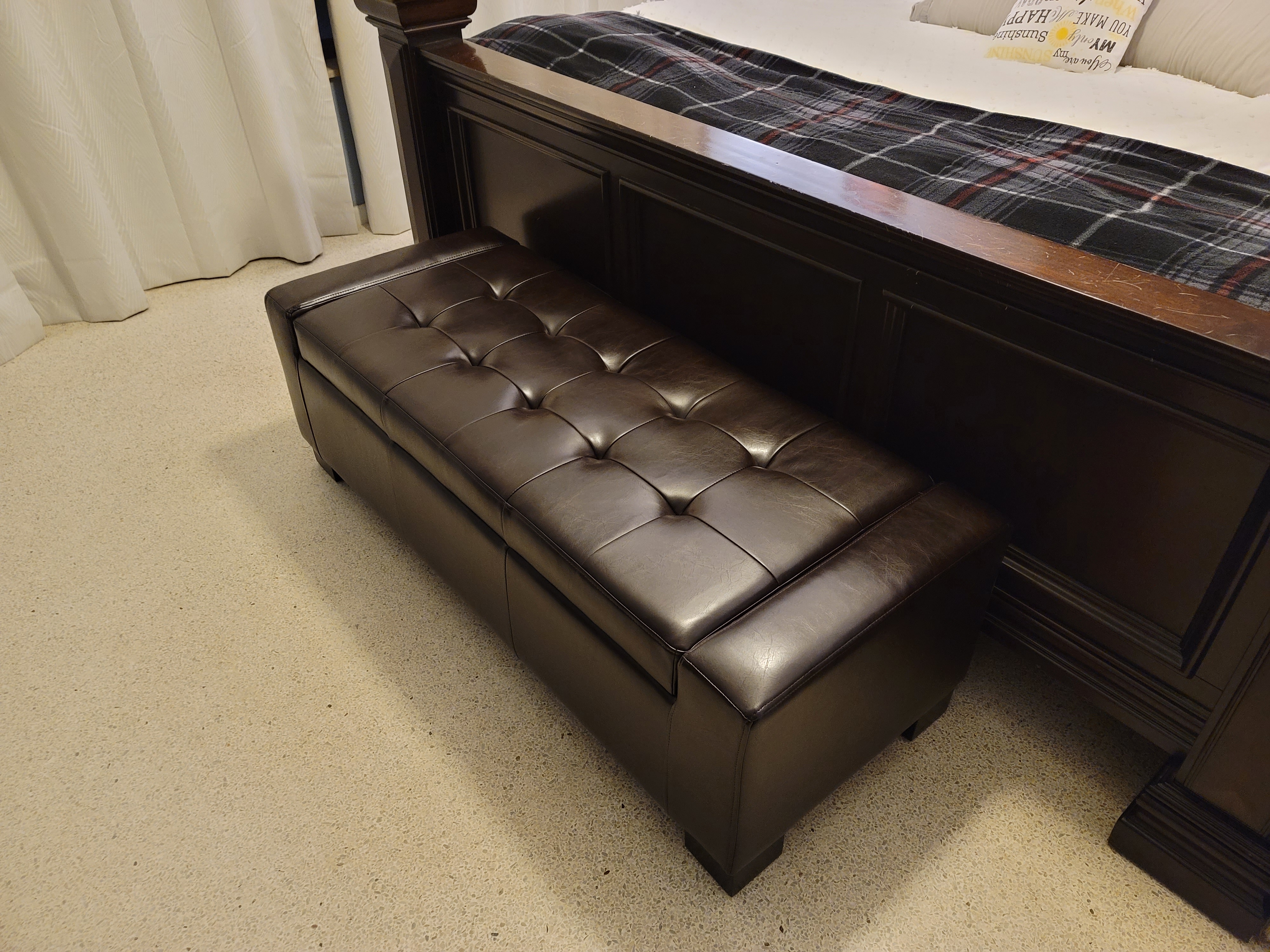 Christopher Knight Home Guernsey Leather Wood-Frame Storage