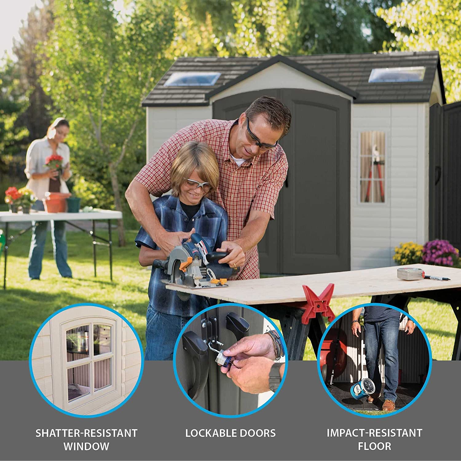 10'x8' Resin Storage Shed with Shutters