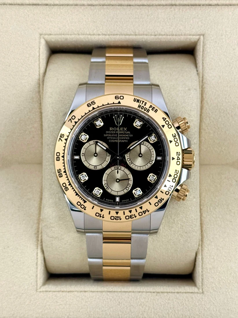 【Super Clone】Rolex Daytona 40mm Two-Tone Black Diamond Dial  m126503-0002
