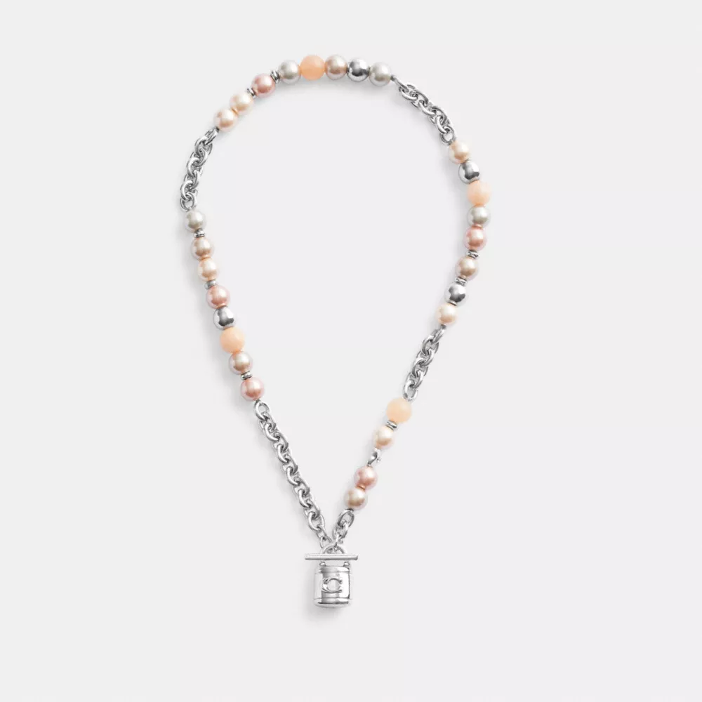 COAthtCH Pearl And Padlock Necklace