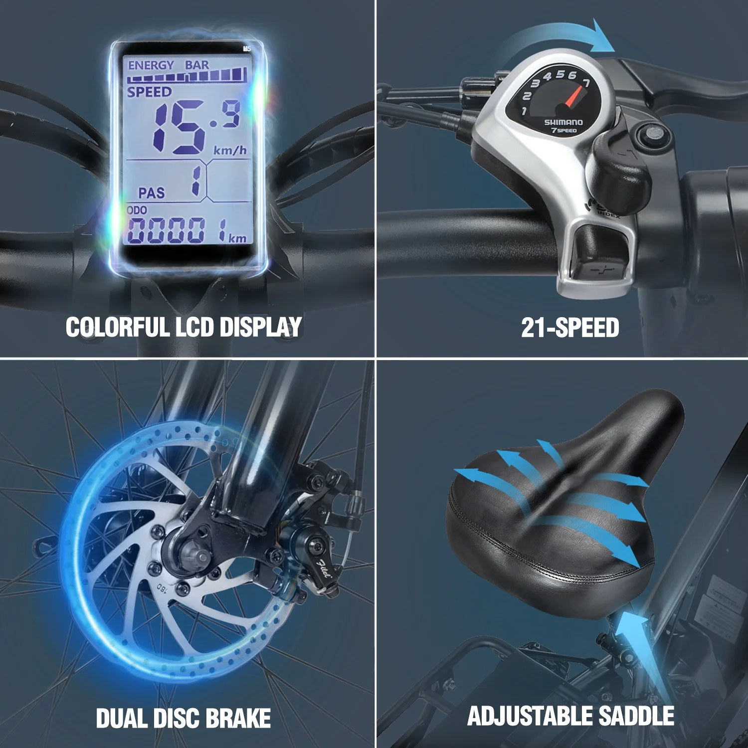 26in Dual Motor Electric Mountain Bike, 3000W Peak, 48V 23Ah