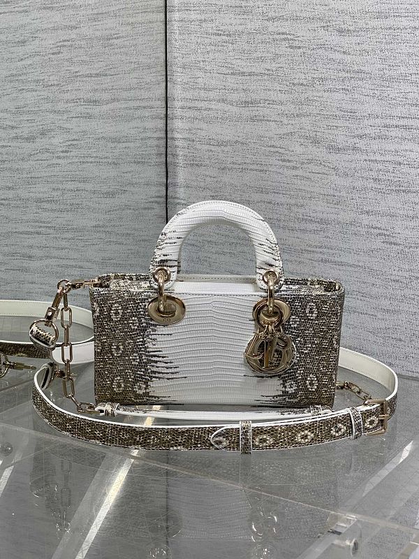 Dior Lady Mini Beige Grey Bag
