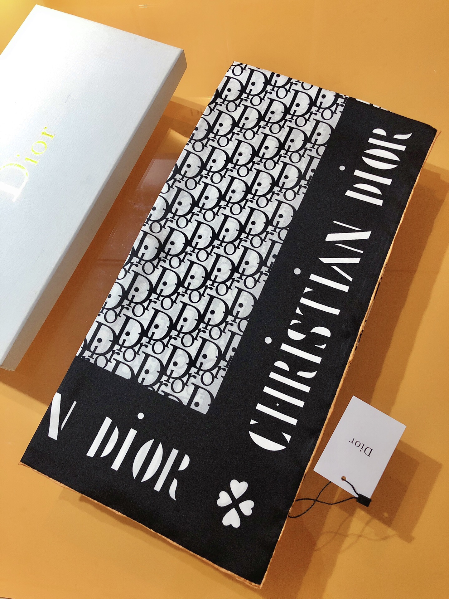 Dior Oblique Silk Square Scarf Black 90 x 90 cm product images
