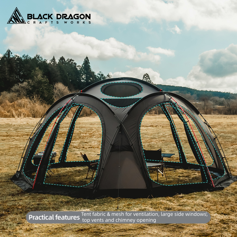 BLACK DRAGON S480 Nylon Tent Spherical Dome, Large Space, Windproof and Rainproof