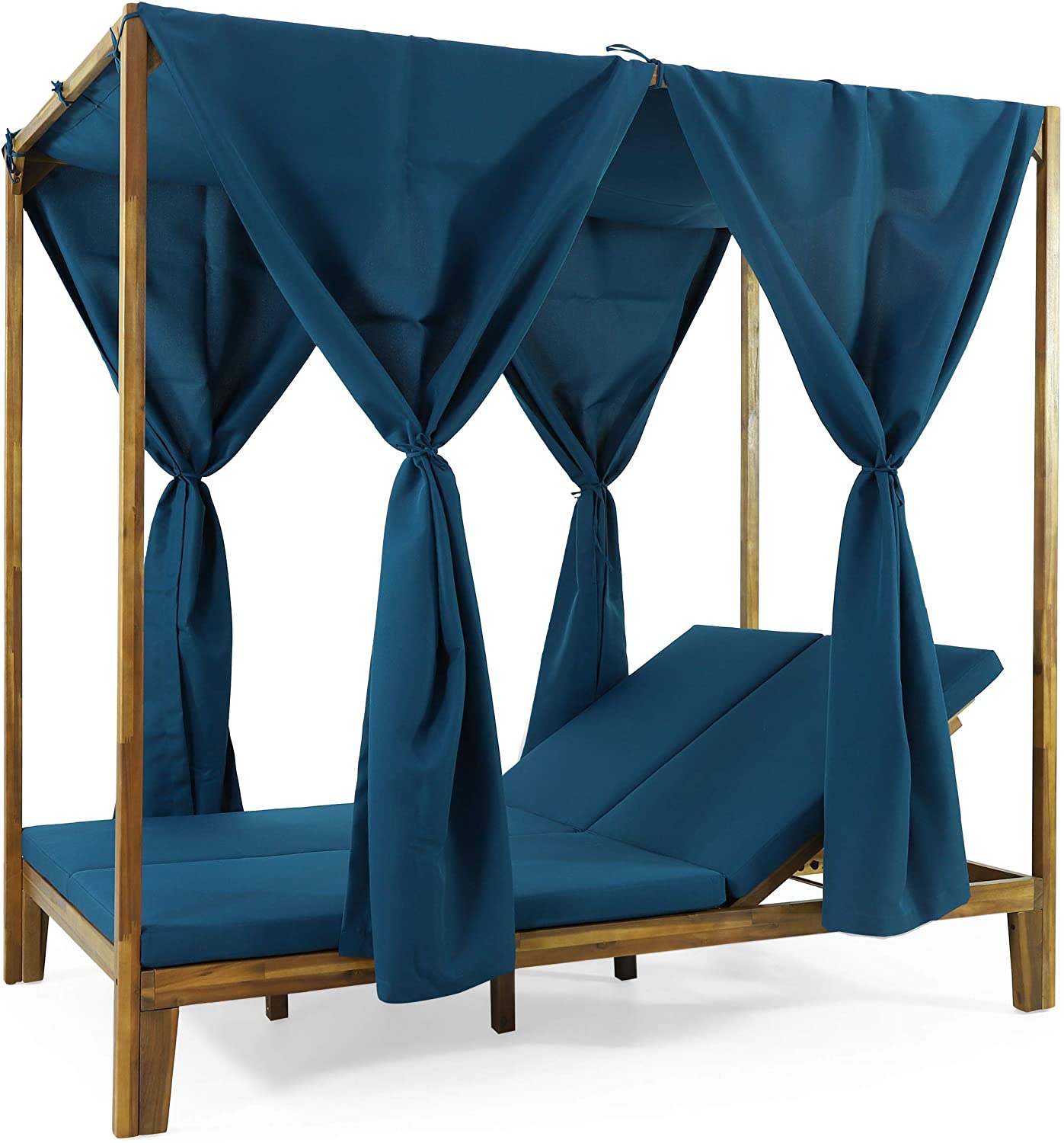 Outdoor DAYBED, Dark Grey + Teak Finish