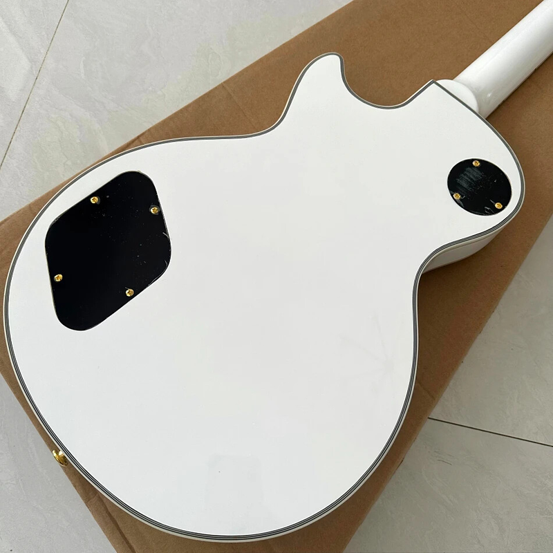 Alpine White LP Electric Guitar, Fret Binding, Tune-o-Matic Bridge Top