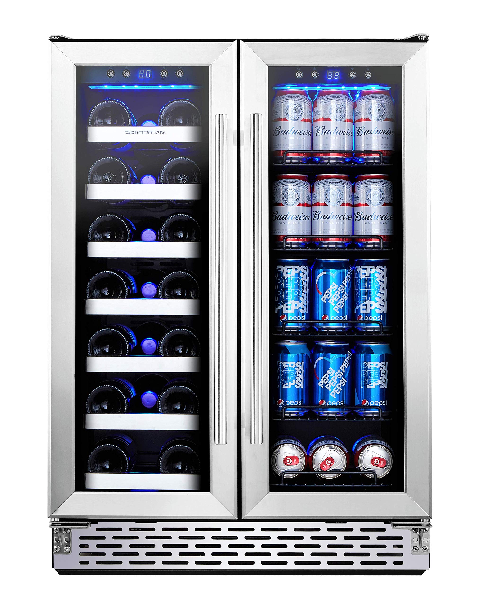 Phiestina 24 Inch Under Counter Wine Cooler - Built-In Dual