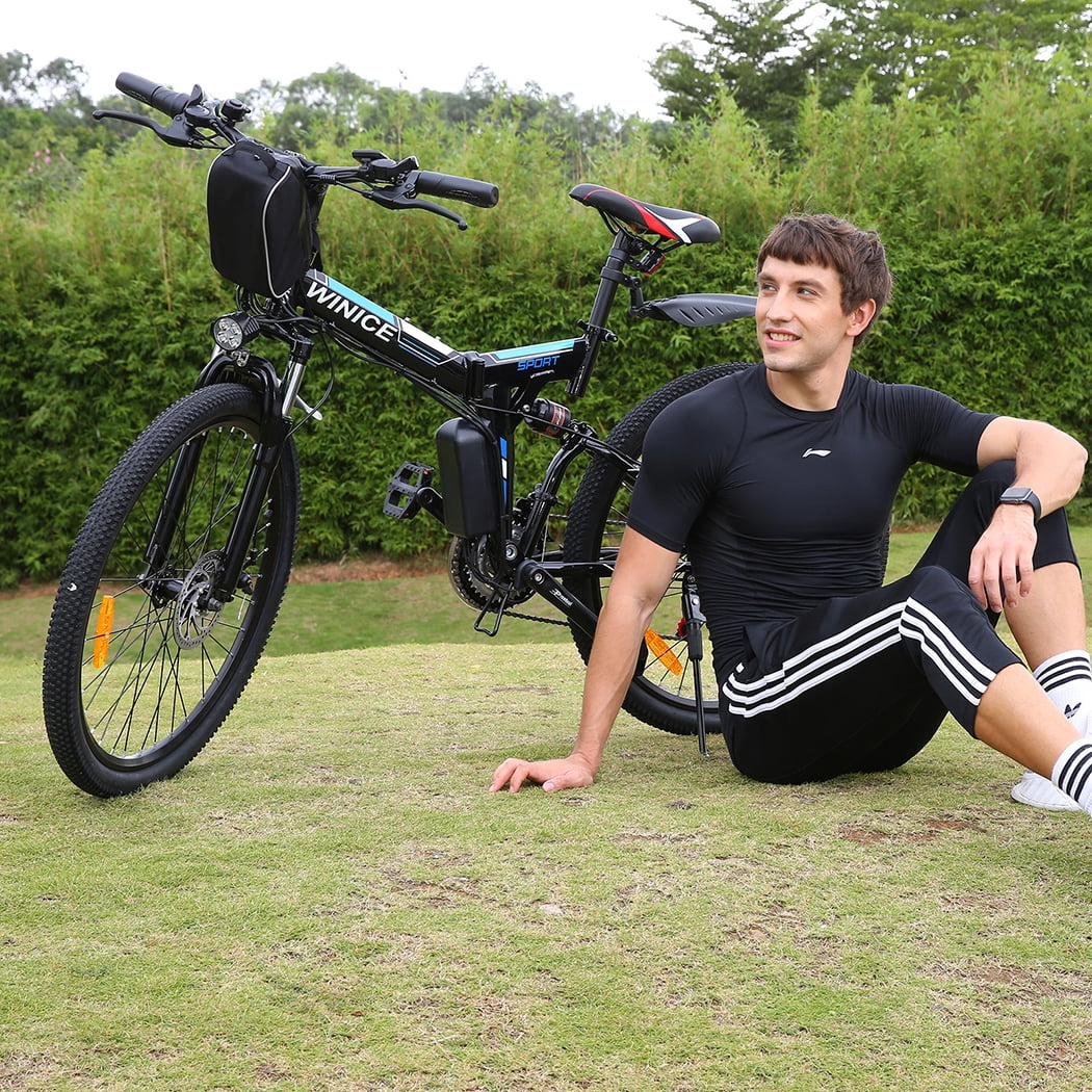 Vivi 26in Folding Electric Mountain Bike, 500W, Full Suspension