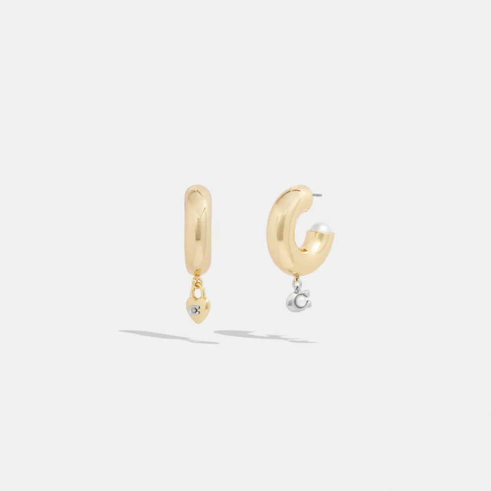COAthtCH Signature Heart Chubby Hoop Earrings