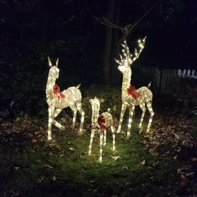 3 Piece Christmas Deer Light Display Set